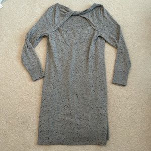 LOFT grey sweater dress, size M, slight open back, lightweight.